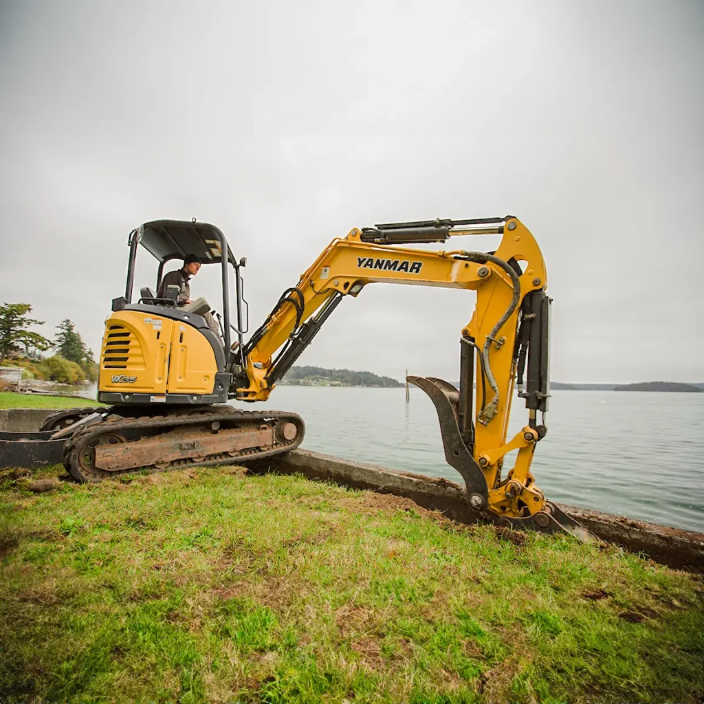 Bellingham, Wa earth moving contractor seawall replacement project